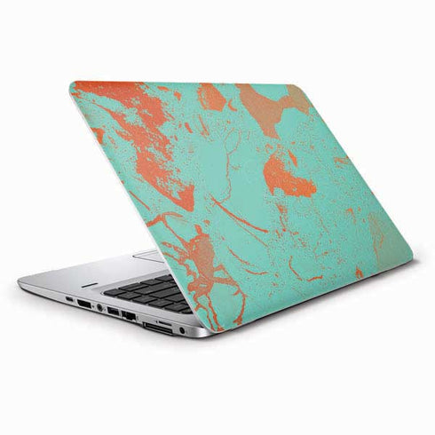 Turquoise and Orange Marble HP Elitebook Skin